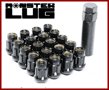 MONSTER LUG NUT SET: 12 x 1.5 (35mm BLACK)