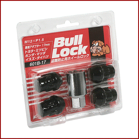BULL-LOCK LOCK NUT: 12 X 1.5, CLOSED-END (4PCS, BLACK)