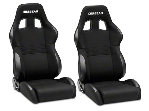 Corbeau A4 Black Microsuede Reclining Seat Pair