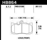 Hawk 13-17 Lexus GS350/GS350 F Sport / 12-17 Lexus IS350 Performance Ceramic Street Front Brake Pads