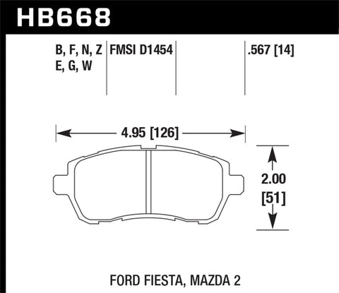 Hawk 11 Ford Fiesta S/SE/SL Blue 9012 Front Race Brake Pads