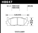 Hawk 2013-2014 Lexus ES300h HPS 5.0 Front Brake Pads