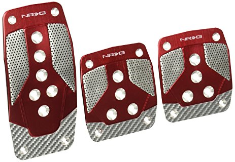 NRG SPORT PEDAL: RED W/SILVER CARBON (M/T)