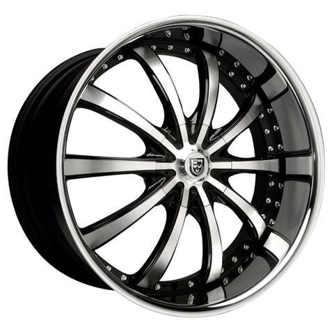 LEXANI LSS-10 CVR-Gloss Black Machined Face Center / Stainless Steel Chrome Lip