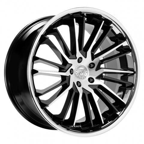 LEXANI VIRAGE-Gloss Black Machined Face Center / Stainless Steel Chrome Lip