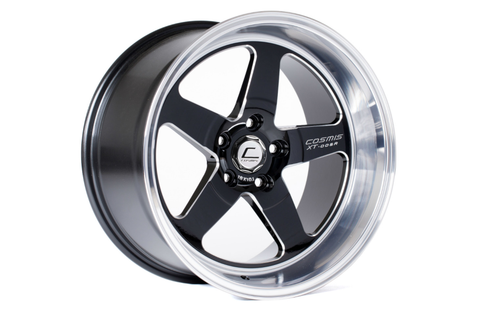 Cosmis Racing Wheels XT-005R 18x9 +25mm 5x120 Black w/ Machined Lip - Universal