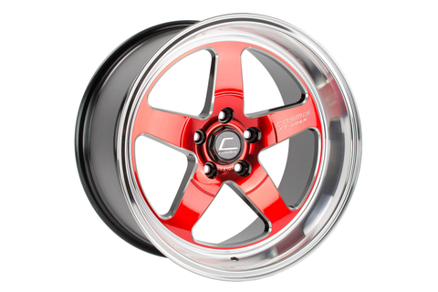 Cosmis Racing Wheels XT-005R 18x9 +25mm 5x114.3 Red w/ Machined Lip - Universal