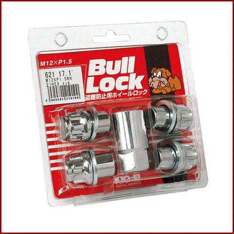 BULL-LOCK LOCK NUT: 12 X 1.5, MAG-TYPE (4PCS, CHROME)