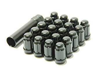 MUTEKI 20pc CLOSED END LUG NUT SET: 12 x 1.25 (BLACK)