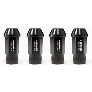 NRG - LUG NUT W/LOCK: M12x1.5 (4PC. MATTE BLACK)