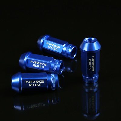 NRG - 7075 EXTENDED LUG NUTS: M12x1.5 (4PC. BLUE)