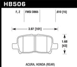 Hawk Honda Odyssey HPS Street Rear Brake Pads