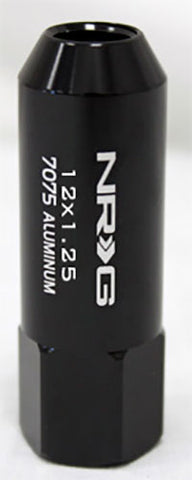 NRG - 7075 EXTENDED LUG NUTS: M12x1.25 (4PC. MATTE BLACK)