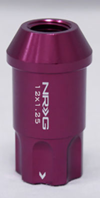 NRG - LUG NUT W/LOCK: M12x1.5 (4PC. PURPLE)