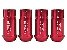 NRG - LUG NUTS: M12x1.5 (4PC. RED)