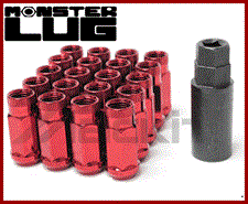 MONSTER LUG NUT SET: 1/2" x 20 (RED)