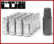 MONSTER LUG NUT LOCK SET: 14 x 1.5 (SILVER)