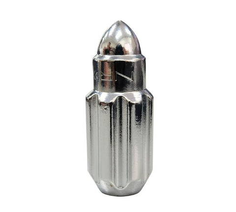 NRG STEEL LUG NUT SET: BULLET SHAPE M12x1.25 (20PC.+ 1-KEY, SILVER)