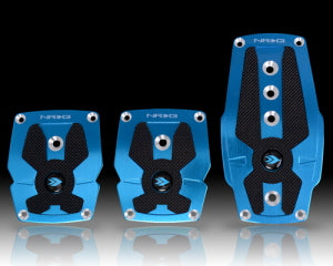 NRG SPORT PEDAL: BLUE W/BLACK RUBBER INSERTS (A/T)